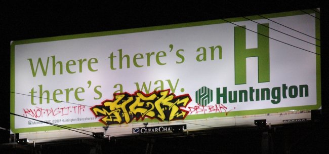 HEK tag on Huntington Billboard