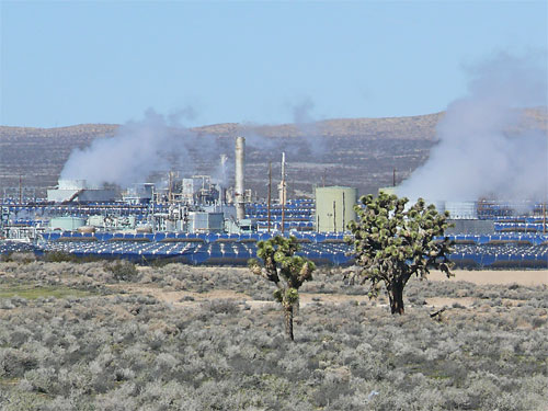 view north of solar steam generator boron california