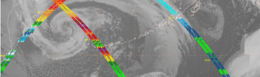 data as art - wave heights in Aleutian Islands read from space