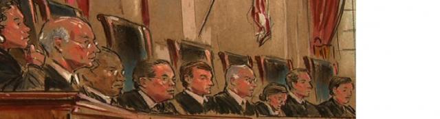 Supreme Court Justices sketch during DOMA by william hennessy for cbsnews