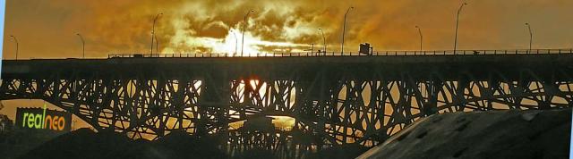 Passing storm bridge silhouette cleveland 