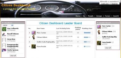 Citizen Dashboard "leaderboard"