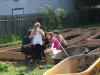 Teaching the children about garden pests.