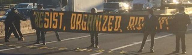 Resist Organized Act Up George Washington Bridge banner