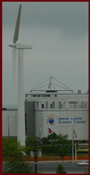 Great Lakes Science Center mock wind turbine