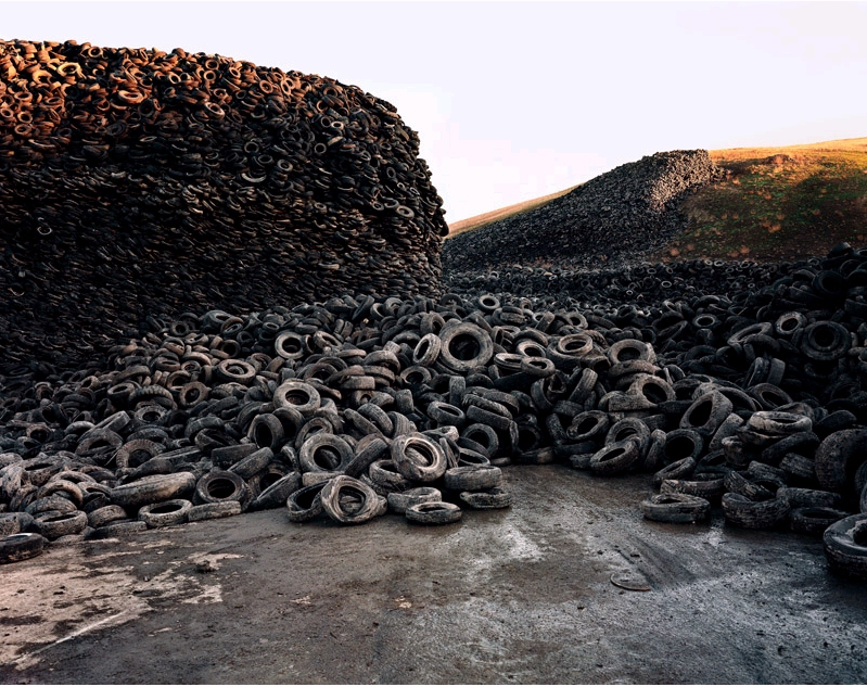 Hills of scrap tires