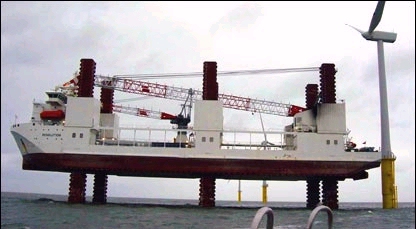 A Ship With Legs, Used For Erecting Wind Turbines